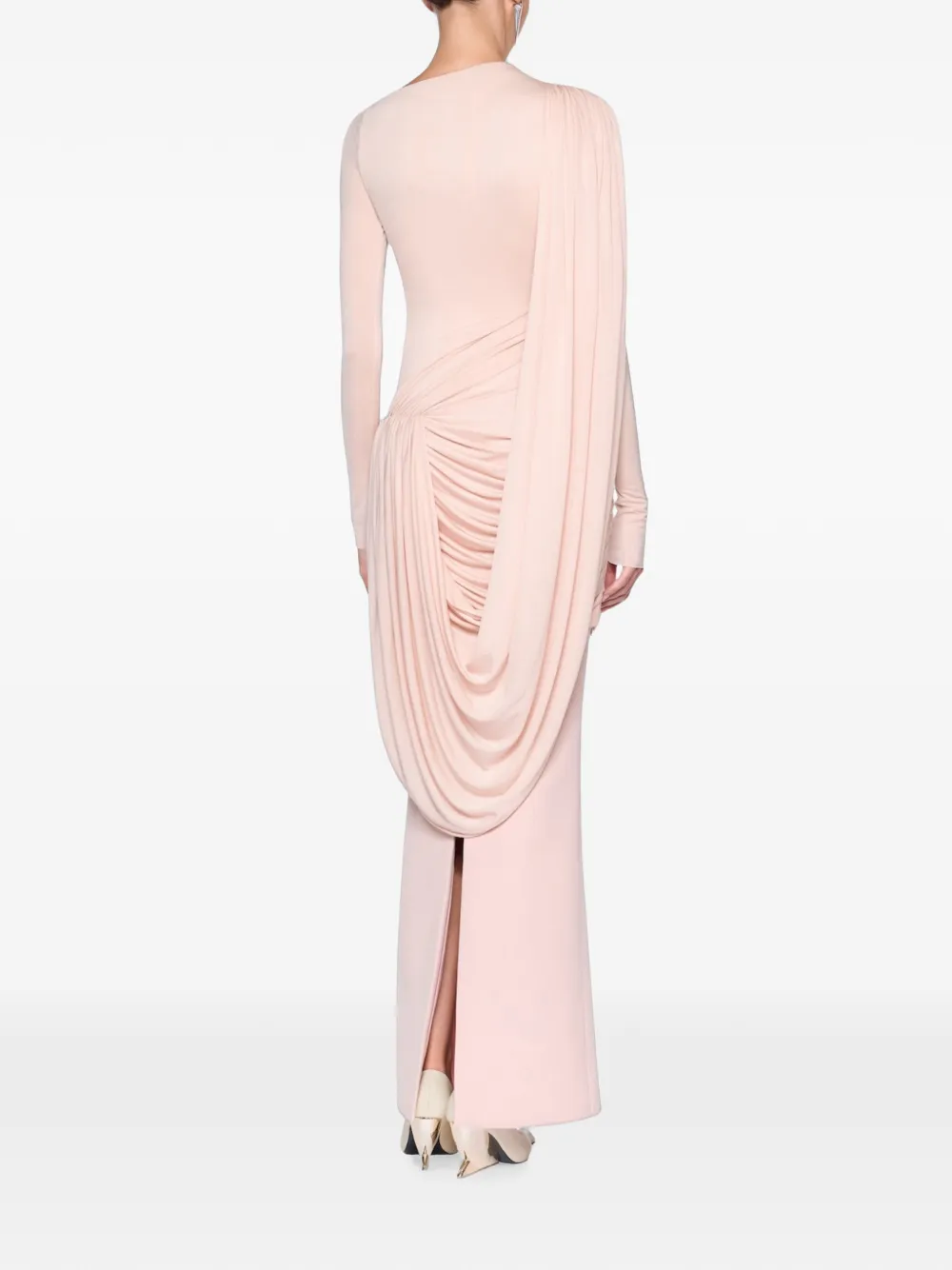 CHATS BY C.DAM Asymmetrische gedrapeerde maxi-jurk Roze