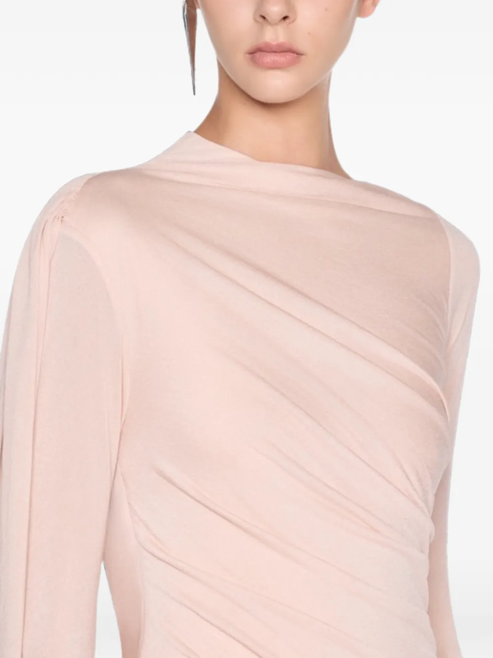 CHATS BY C.DAM Asymmetrische gedrapeerde maxi-jurk Roze