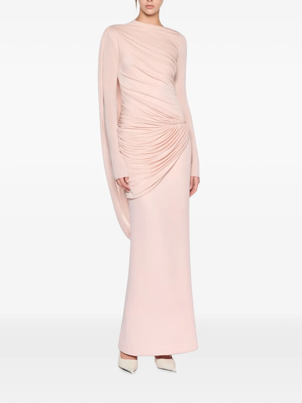 CHATS BY C.DAM Asymmetrische gedrapeerde maxi-jurk Roze