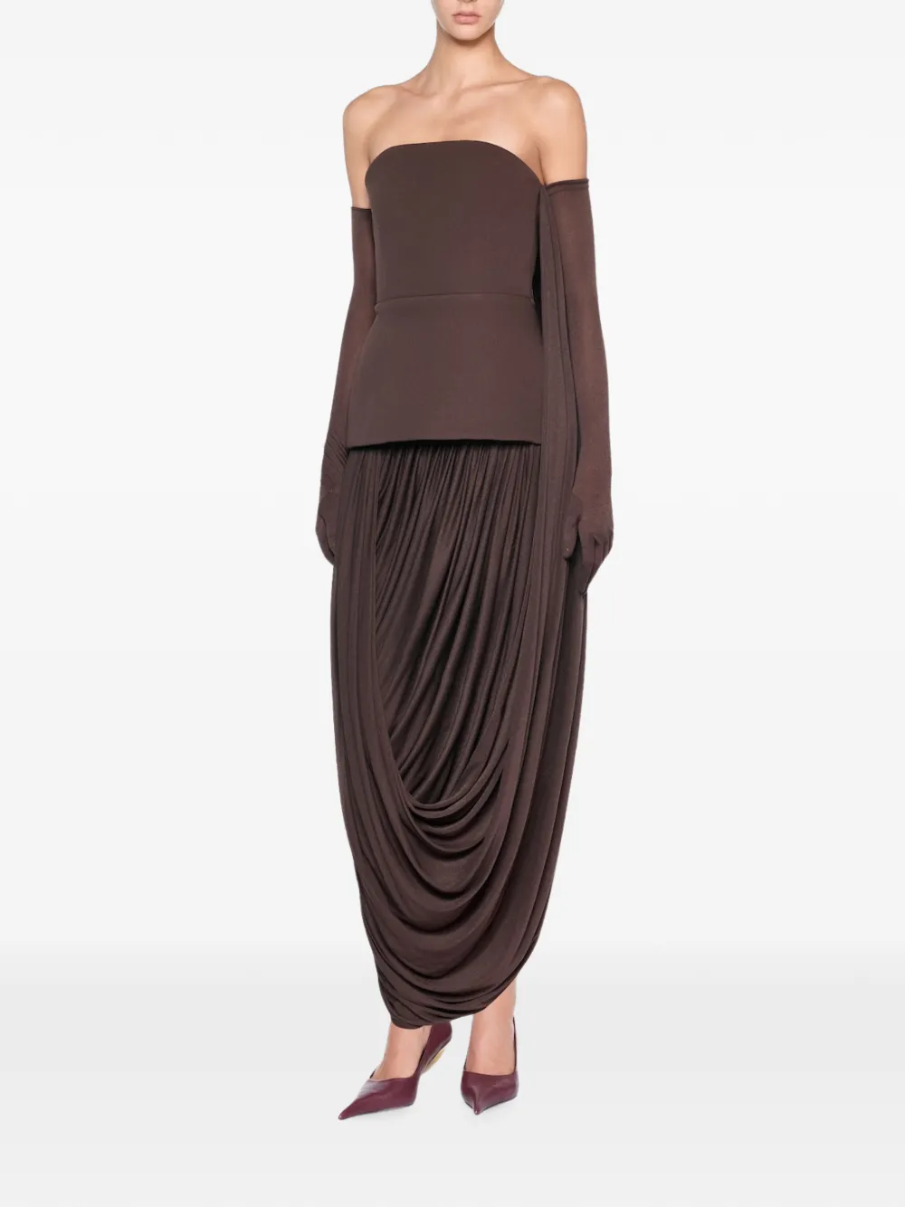 CHATS BY C.DAM draped tube dress