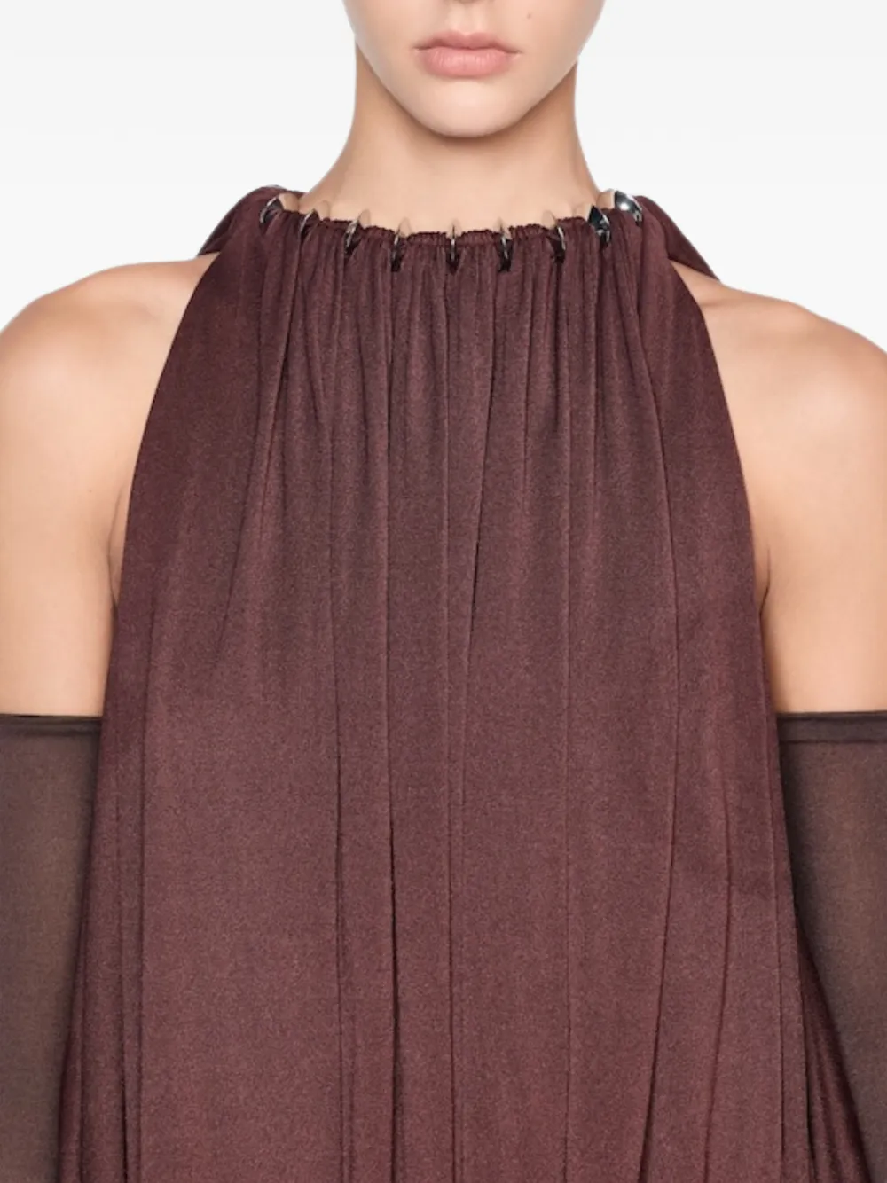 CHATS BY C.DAM Mayer maxi-jurk met gedrapeerd lijfje en hardware-detail Rood