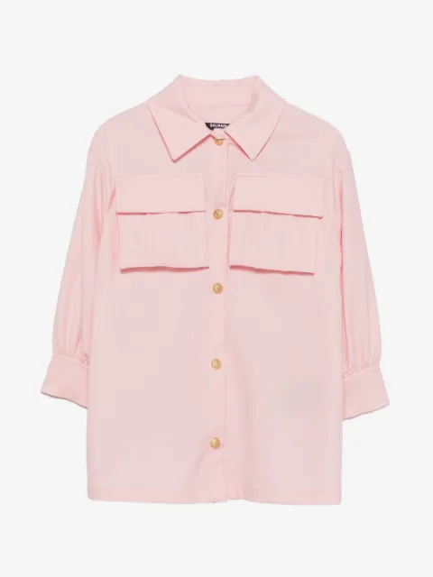 Balmain Kids vestido con bolsillos con solapa