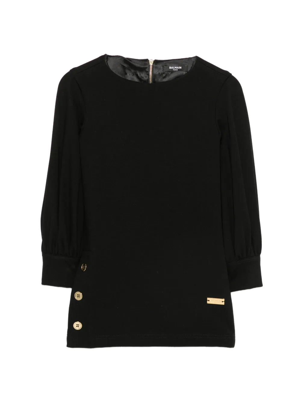 Balmain Kids button-detail long-sleeve dress - Nero