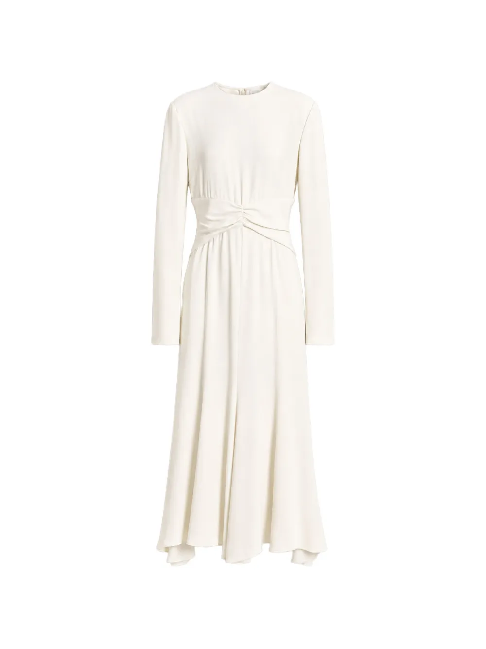 Alberta Ferretti gathered-waist long-sleeve midi dress - White