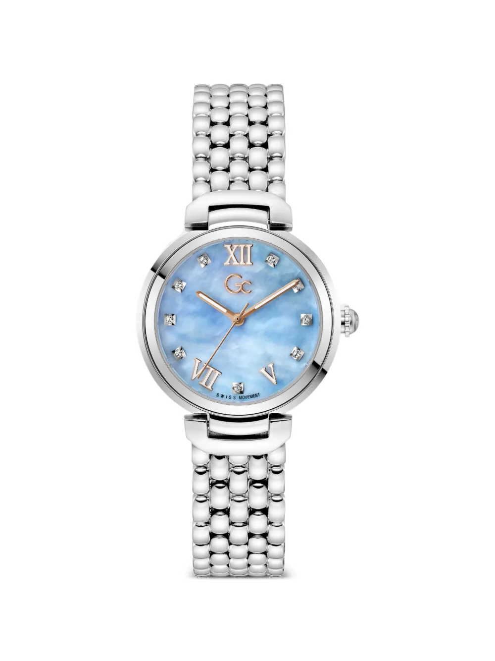 GUESS USA GC Allure mid size metal watch - Blu