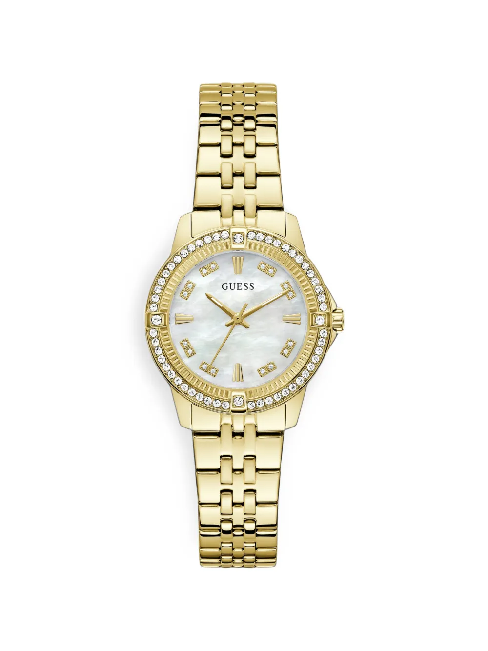 GUESS USA crystal stainless steel analogue 32 mm watch - Bianco