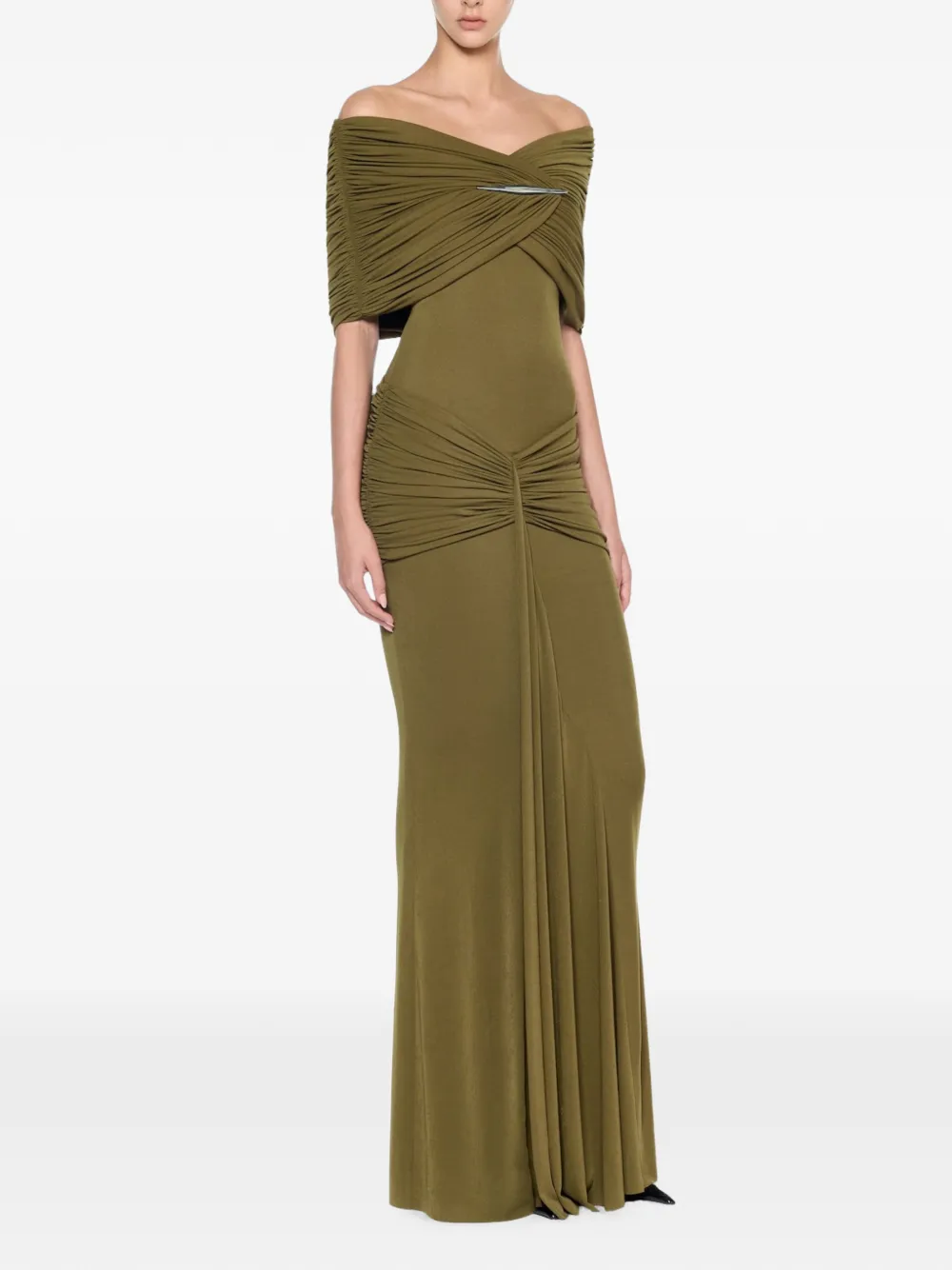 CHATS BY C.DAM Off-shoulder maxi-jurk Groen