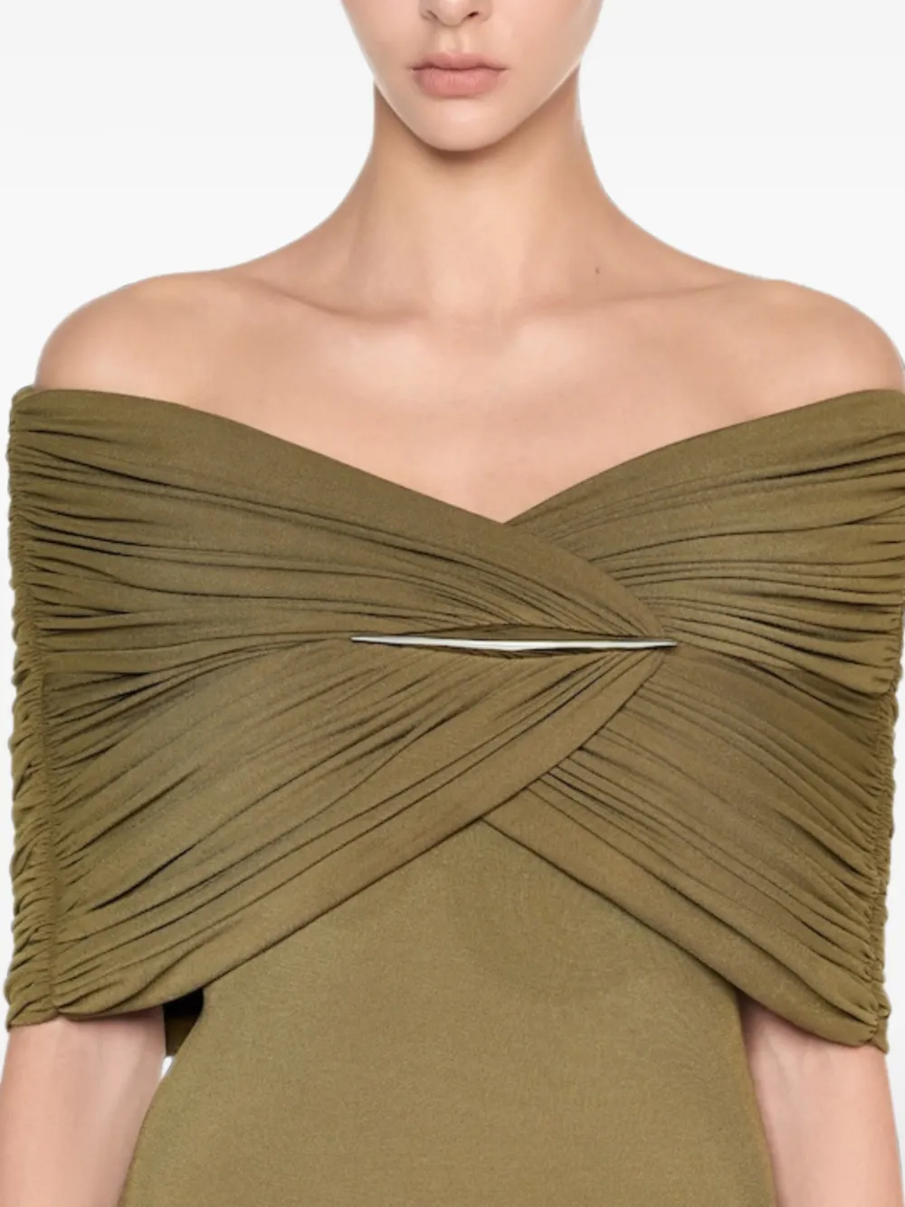 CHATS BY C.DAM Off-shoulder maxi-jurk Groen
