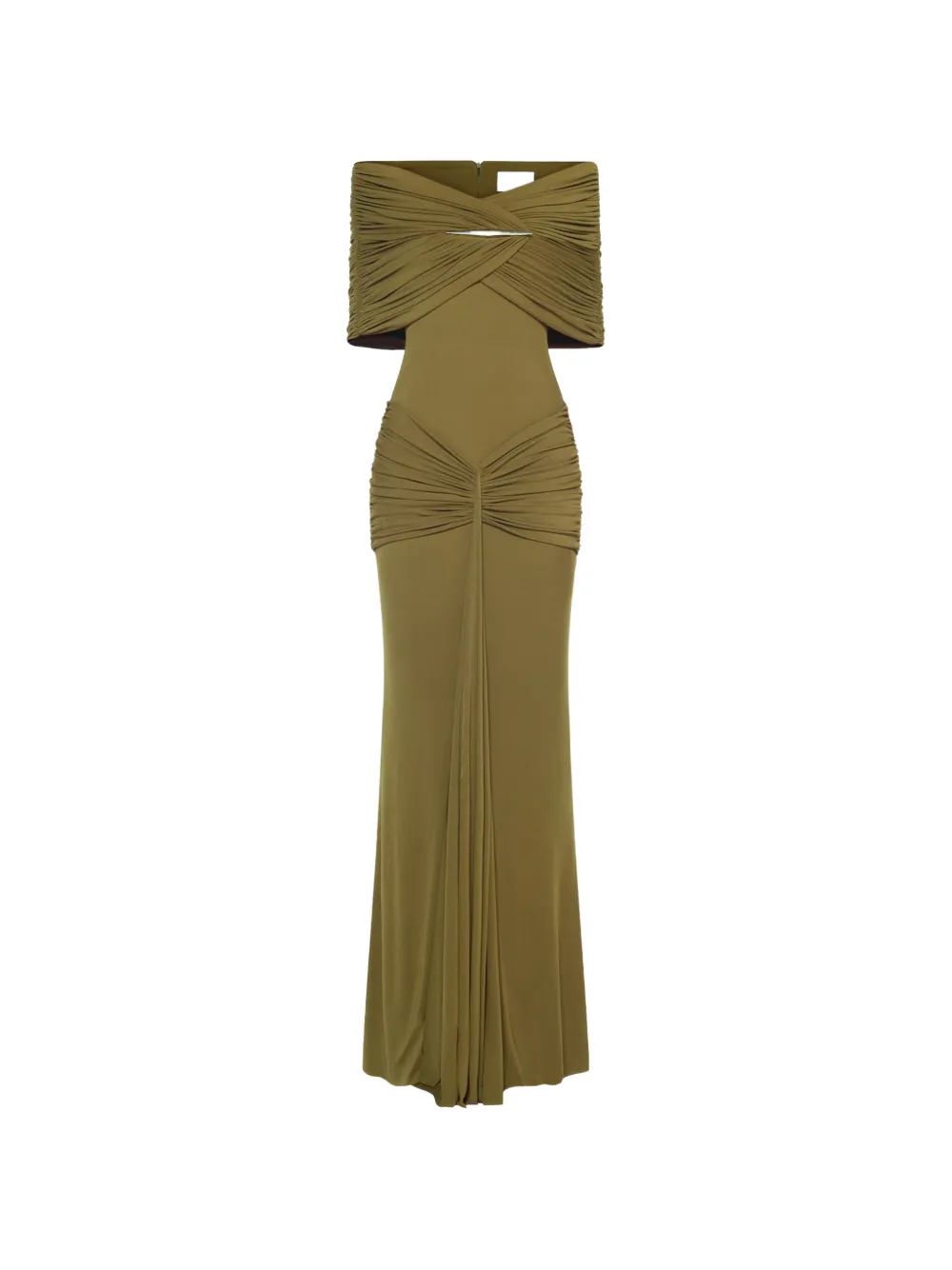 CHATS BY C.DAM off-shoulder draped maxi dress