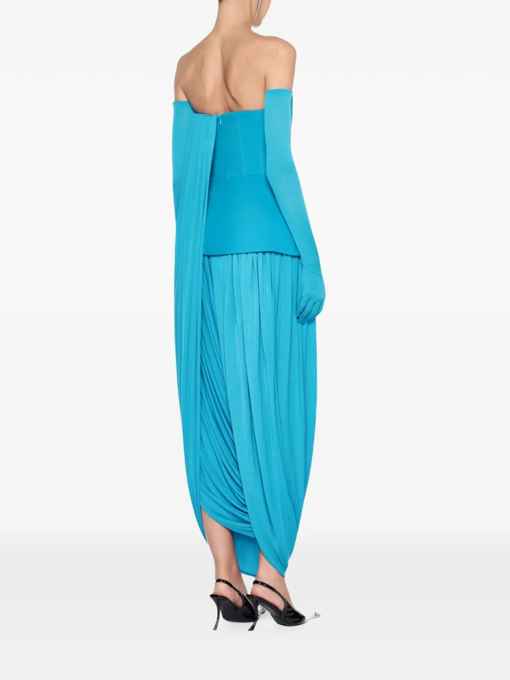 CHATS BY C.DAM Gedrapeerde maxi-jurk Blauw