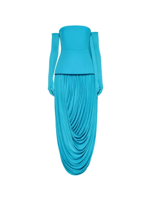 CHATS BY C.DAM draped tube maxi dress