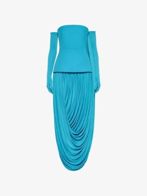 CHATS BY C.DAM draped tube maxi dress