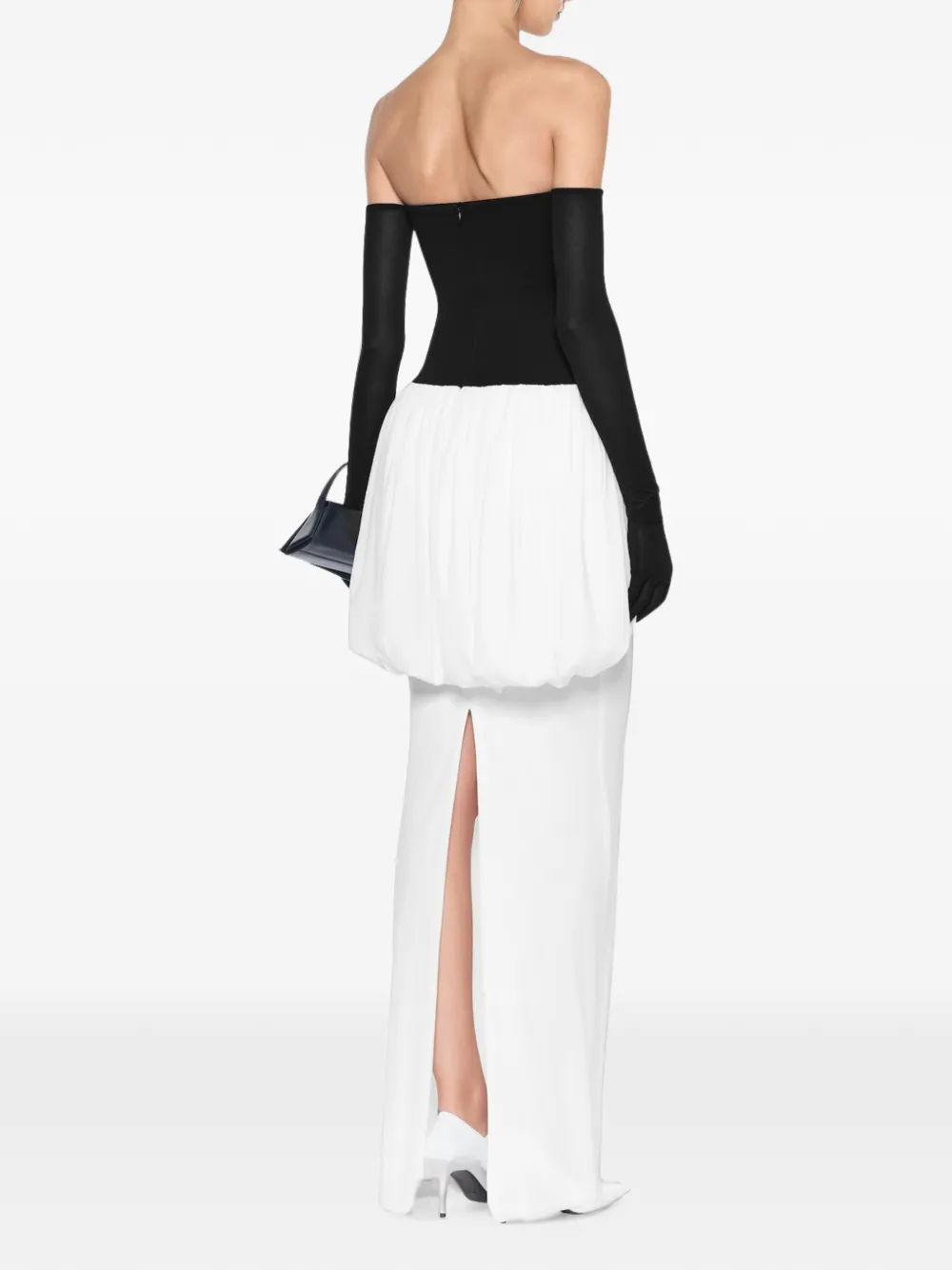 CHATS BY C.DAM Katherine strapless gedrapeerde maxi-jurk Wit
