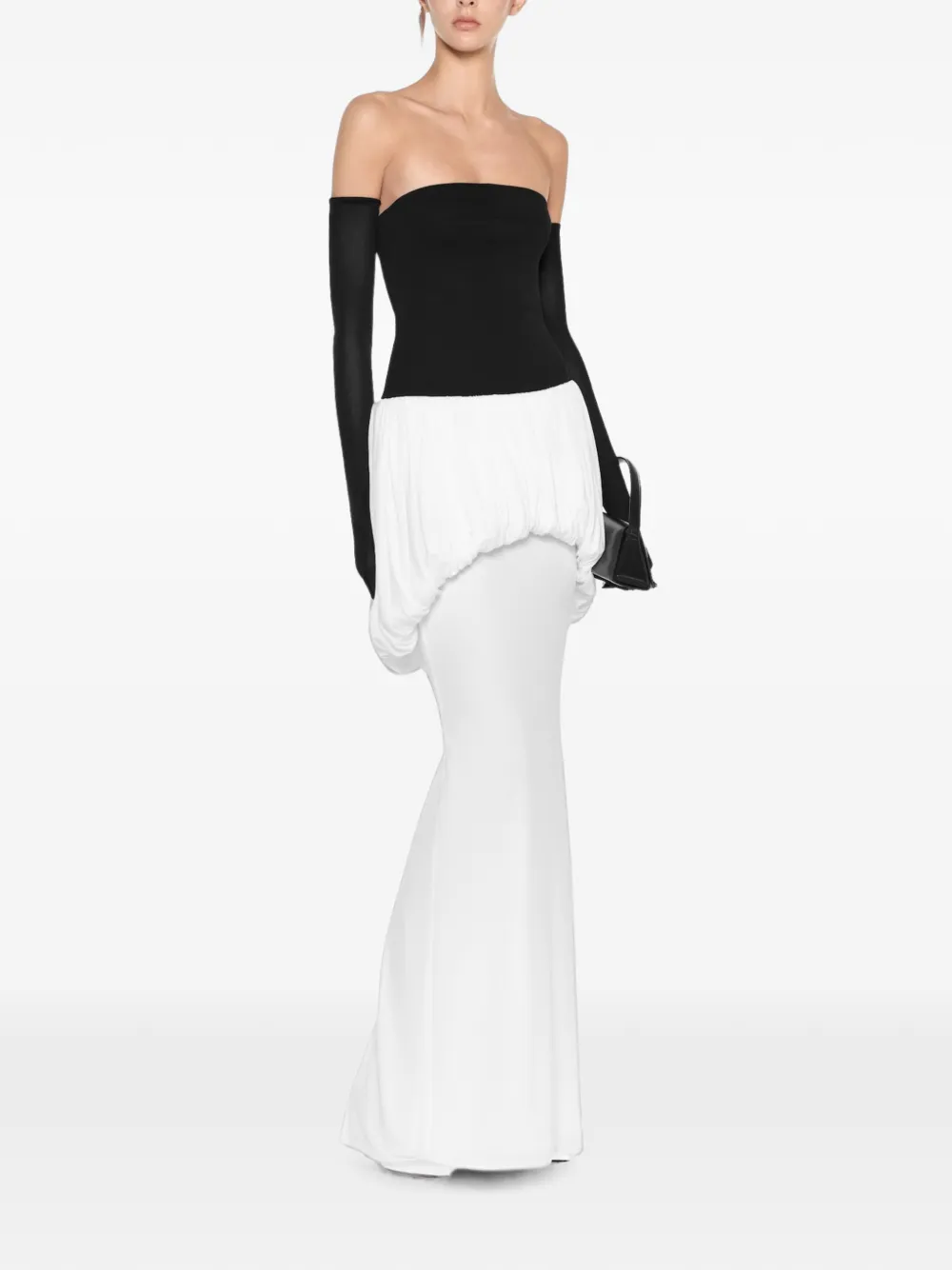 CHATS BY C.DAM Katherine strapless gedrapeerde maxi-jurk Wit