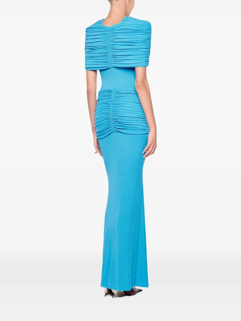 CHATS BY C.DAM Sarah gedrapeerde maxi-jurk met metalen details Blauw