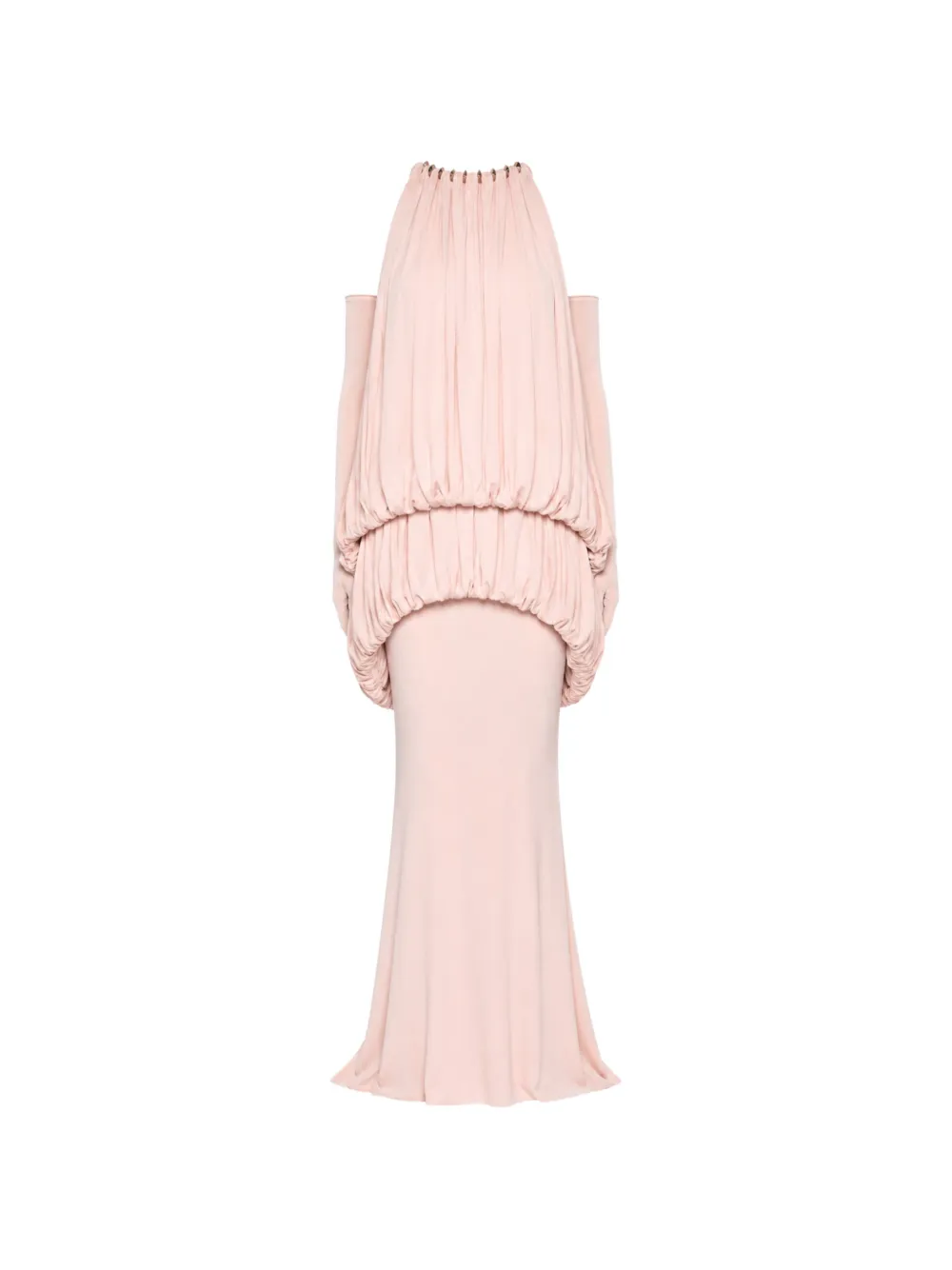 CHATS BY C.DAM Mayer draped-bodice metal-hardware maxi dress - Rosa