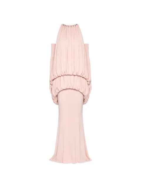 CHATS BY C.DAM Mayer draped-bodice metal-hardware maxi dress