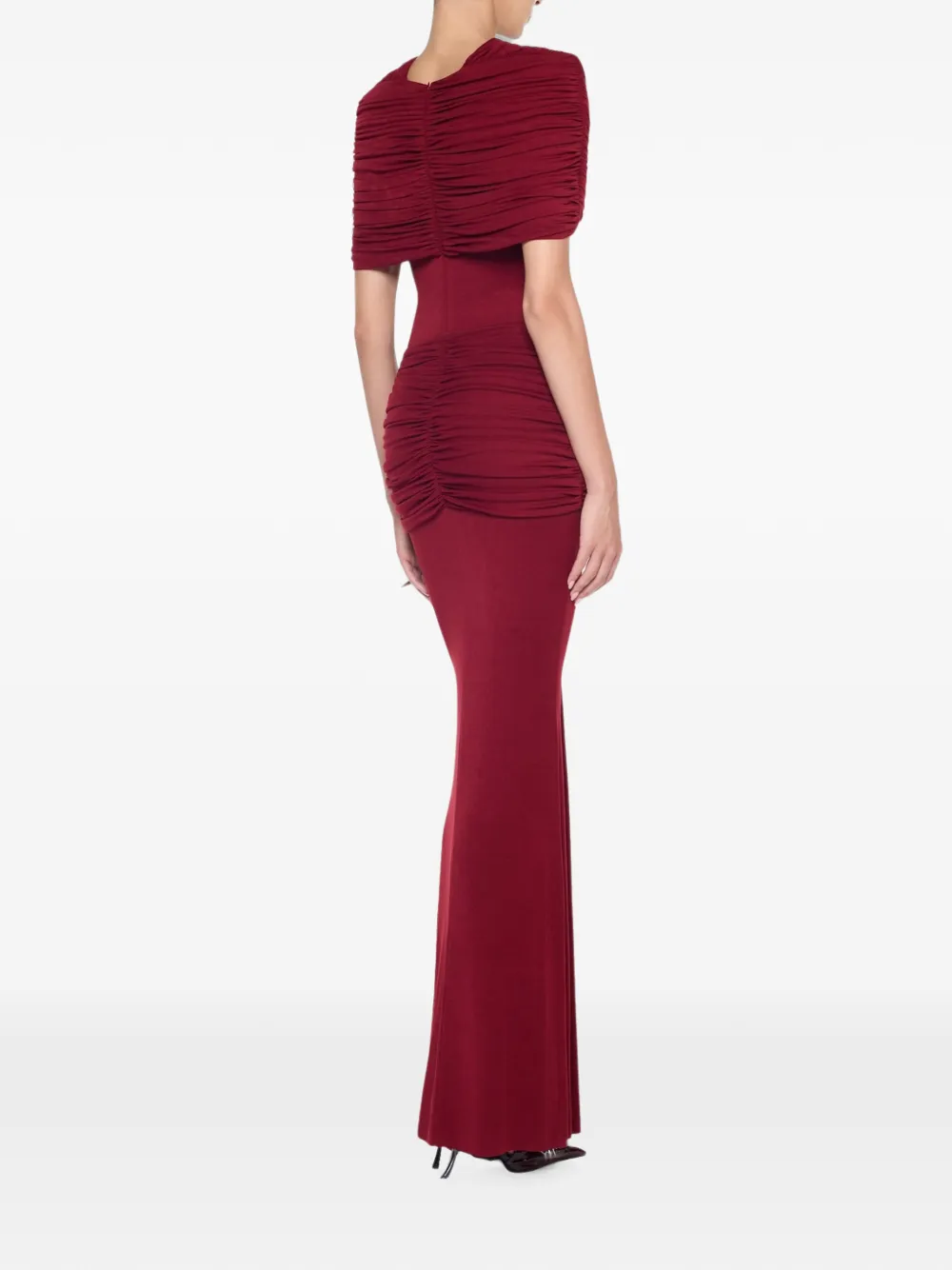 CHATS BY C.DAM Virginia gedrapeerde maxi-jurk met metalen details Rood