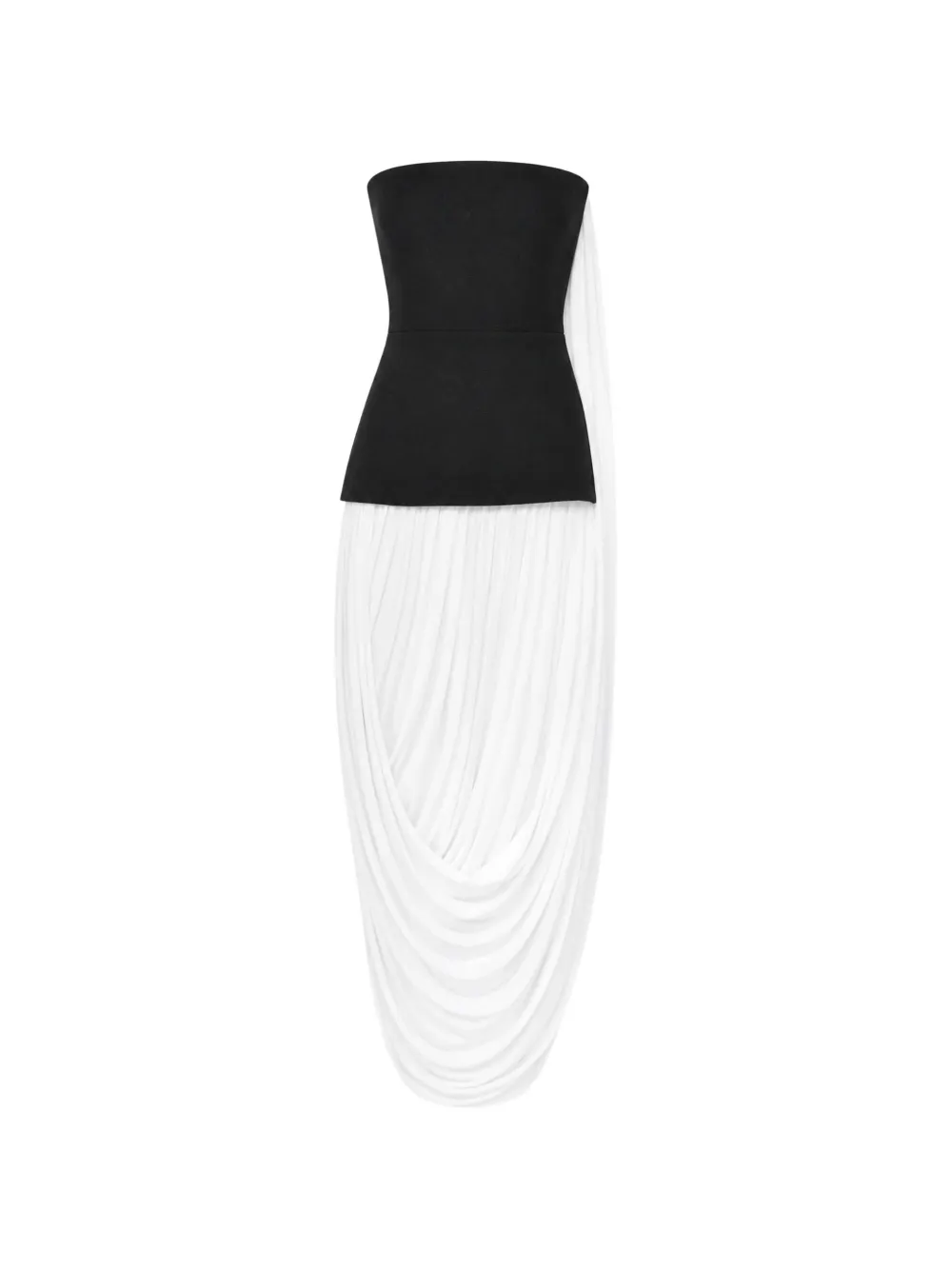 CHATS BY C.DAM Shirley gedrapeerde strapless maxi-jurk Wit