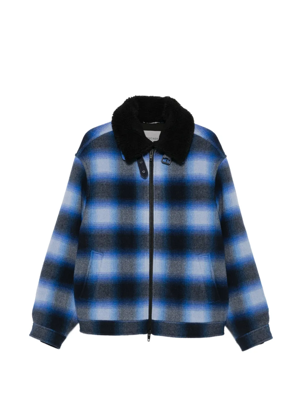 Balenciaga check-pattern shirt jacket - Blu