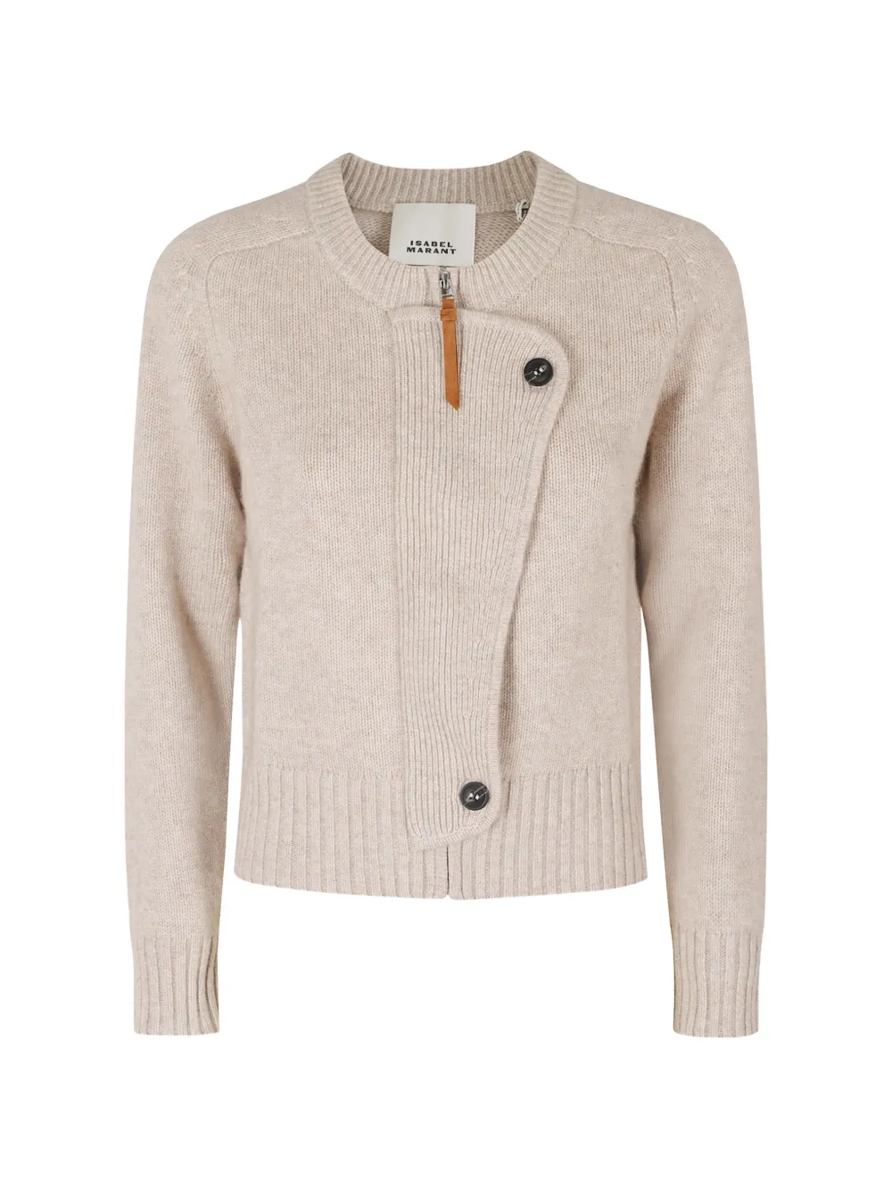 ISABEL MARANT Murielle asymmetric zip-fastening cardigan - Nude