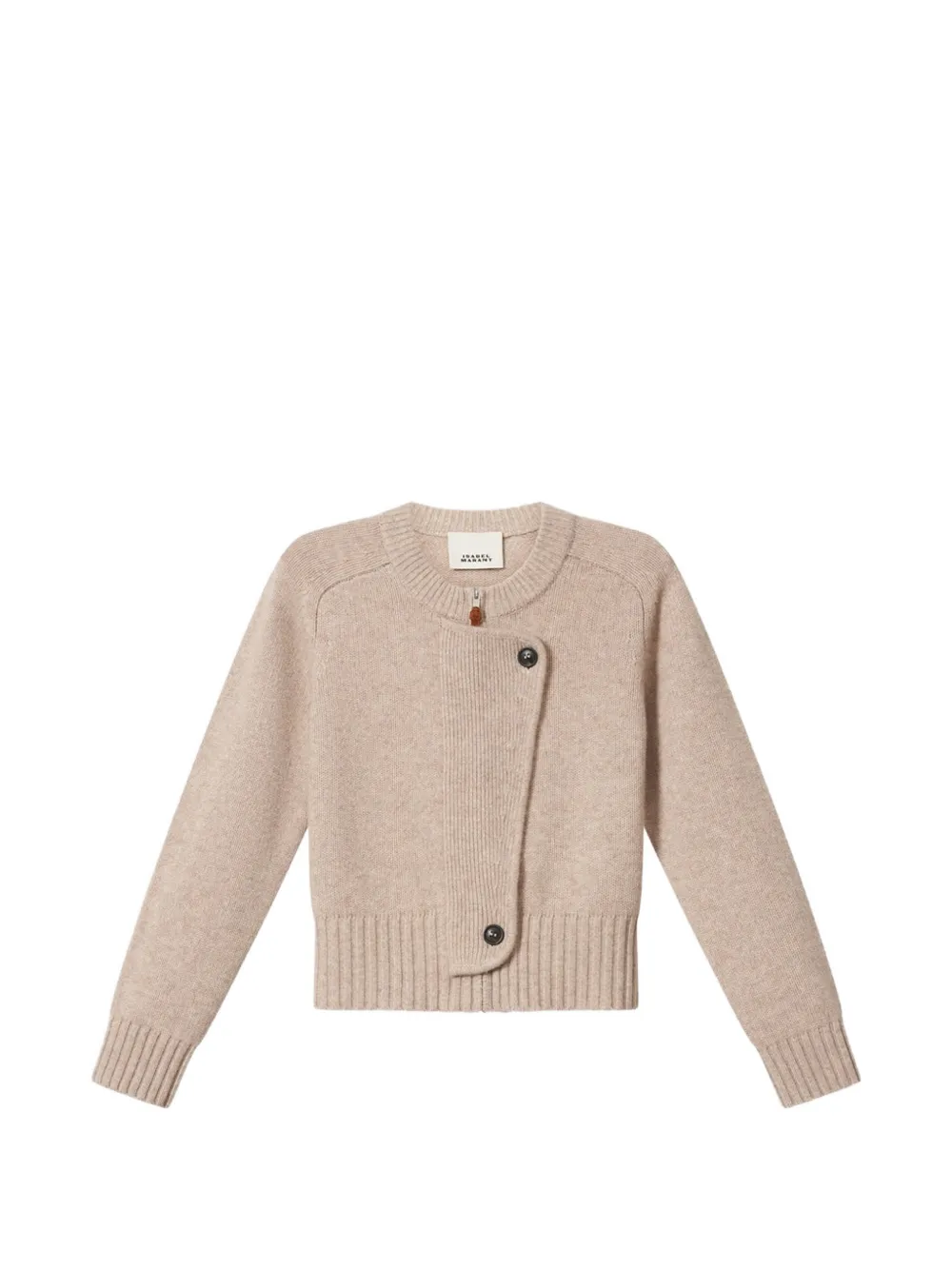ISABEL MARANT Murielle asymmetric zip-fastening cardigan - Nude