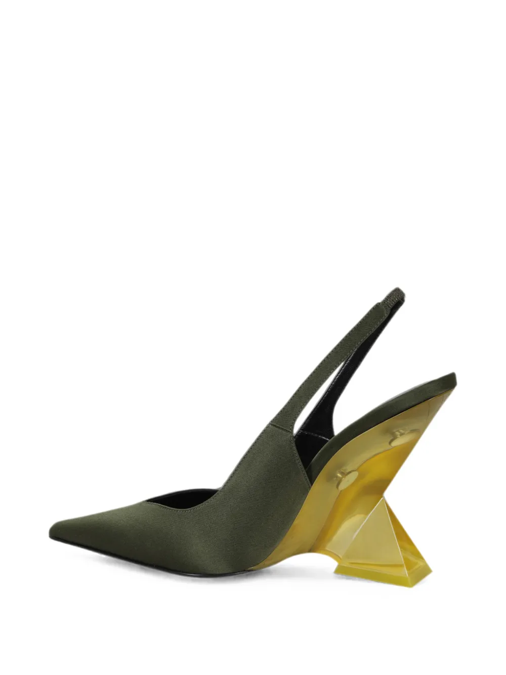 The Attico Cheope sculptural-heel slingback pumps Groen