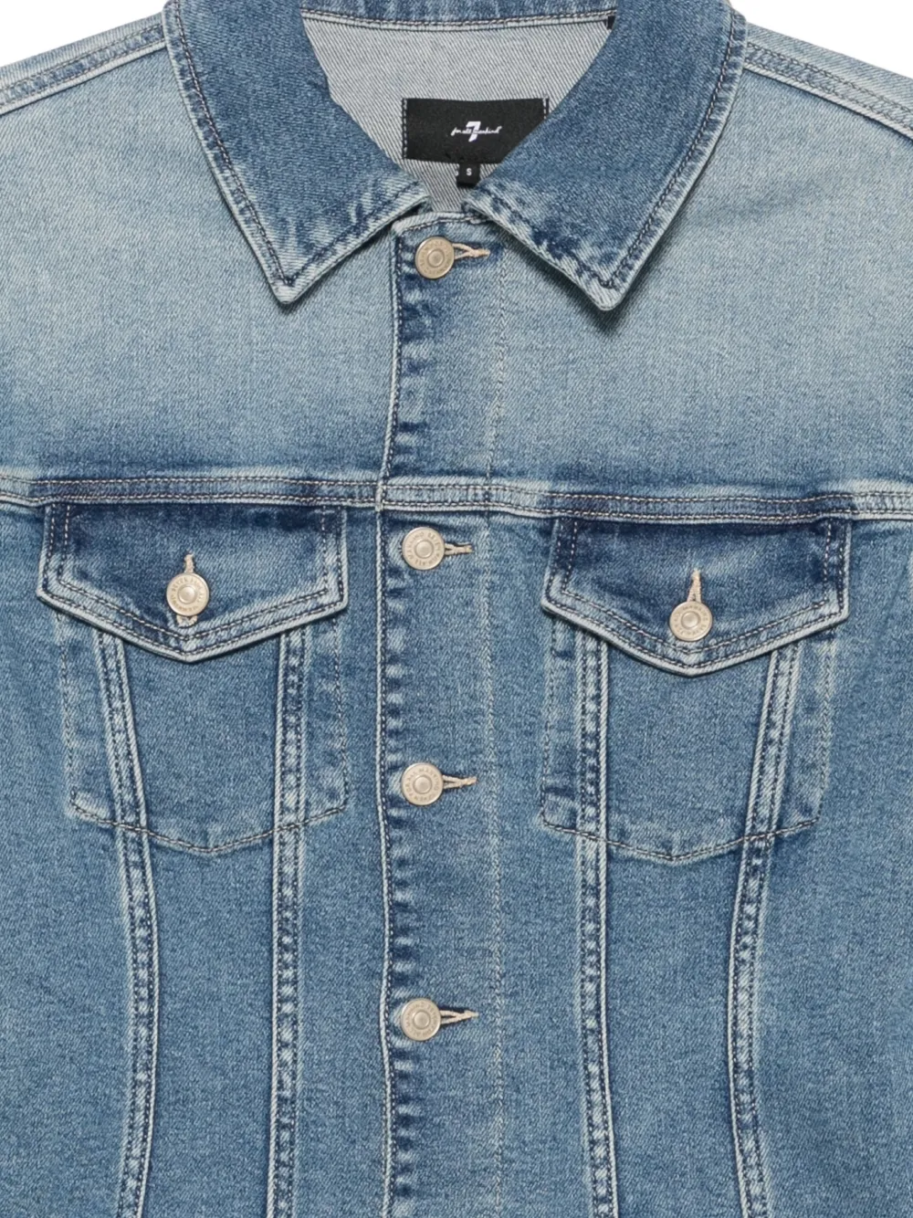 7 For All Mankind Slim-fit denim jack Blauw