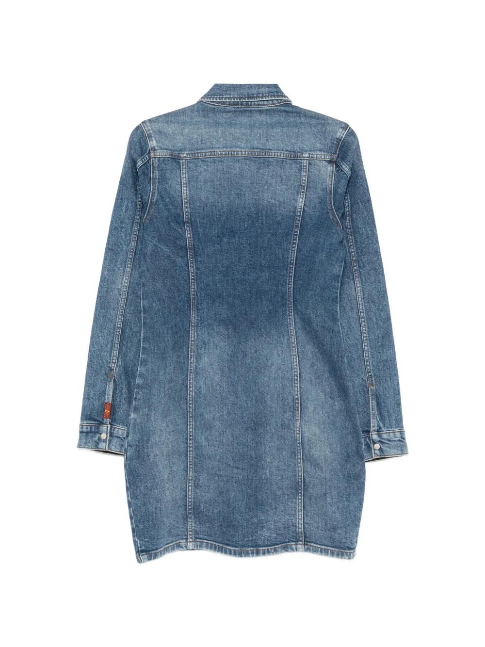 7 For All Mankind Button-up mini-jurk Blauw