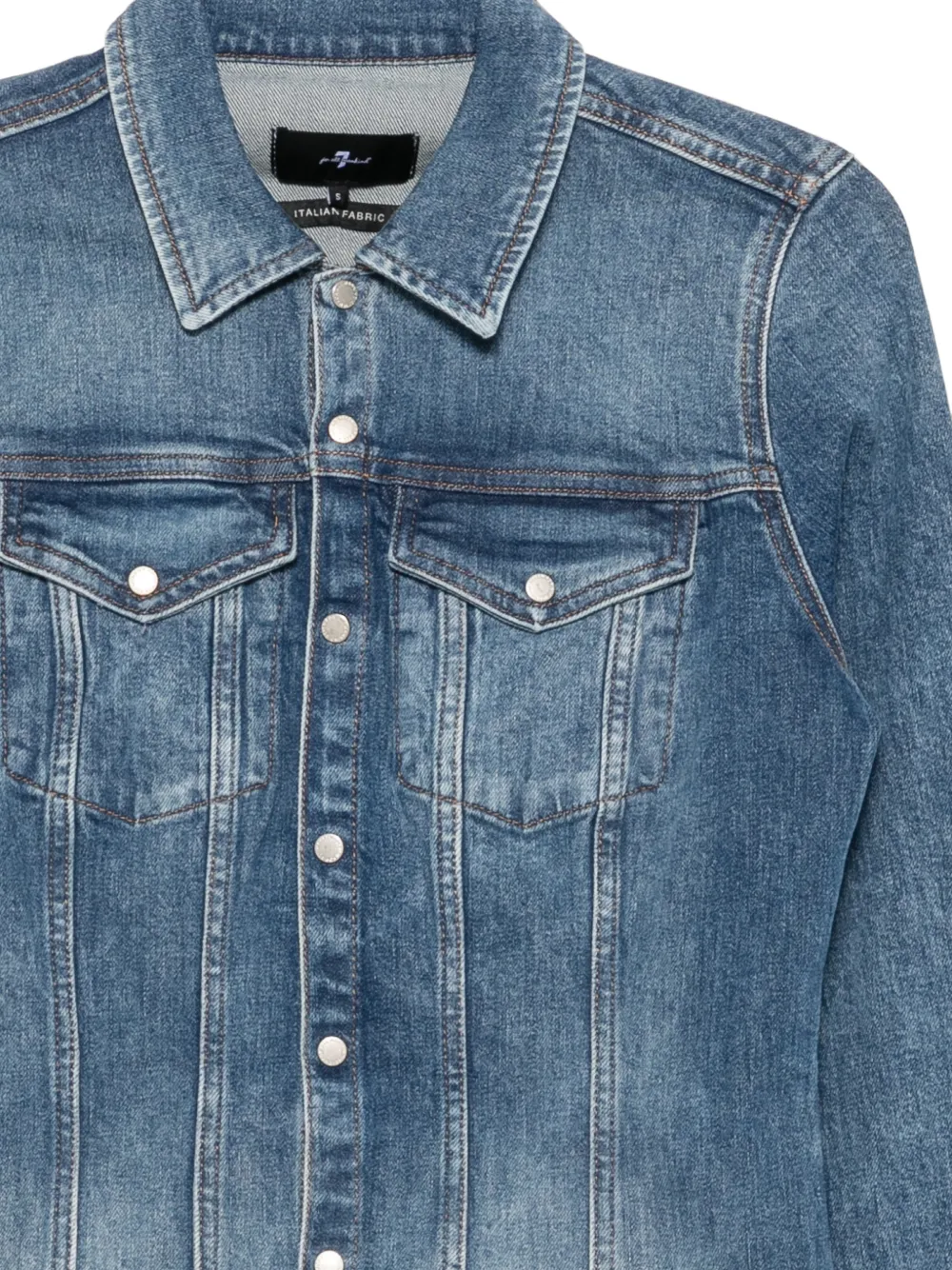 7 For All Mankind Button-up mini-jurk Blauw