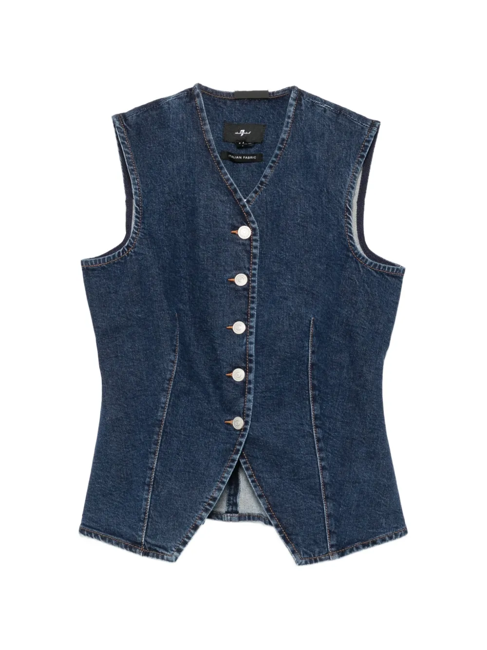 7 For All Mankind button-up denim waistcoat - Blu