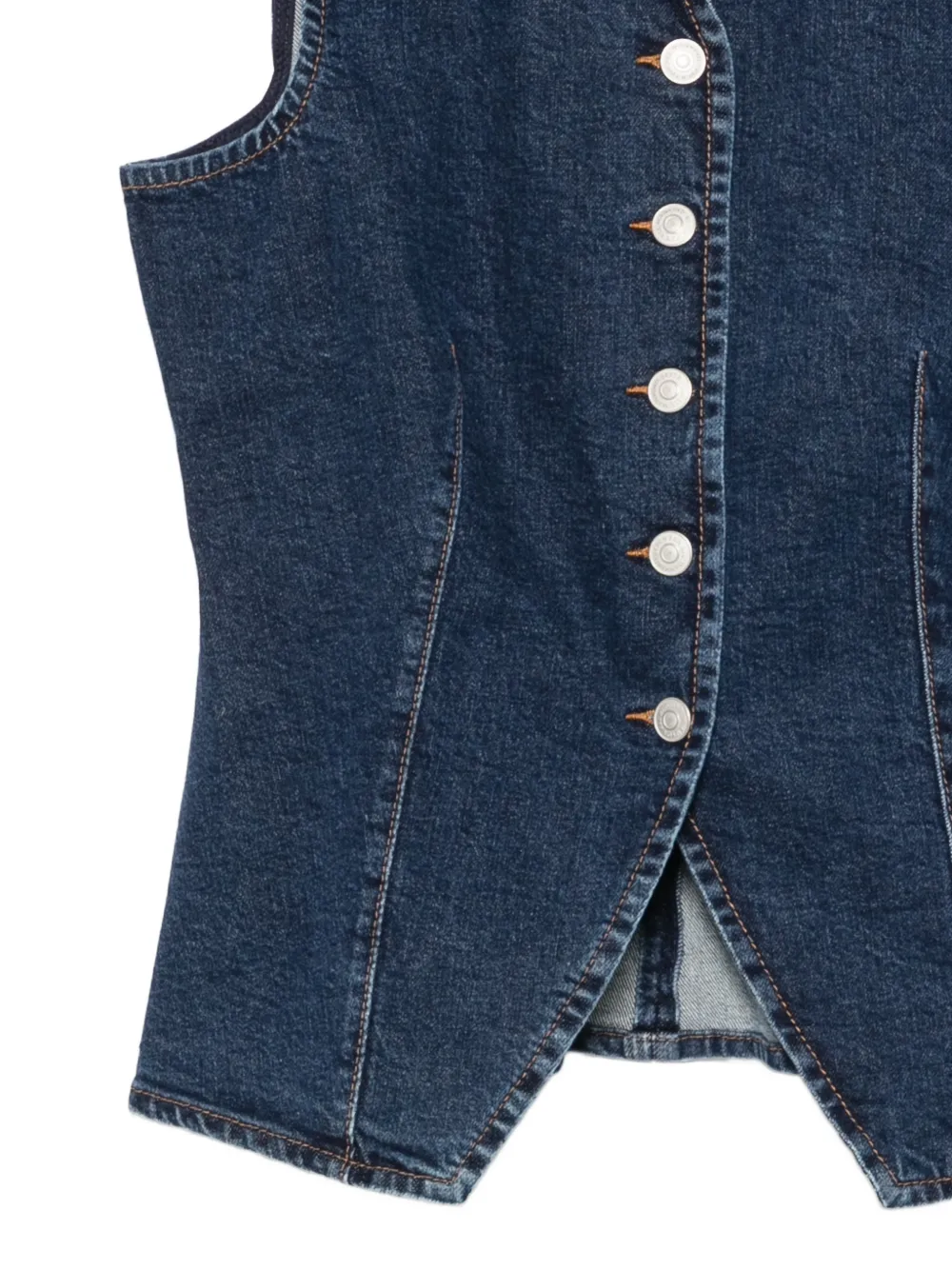 7 For All Mankind Denim gilet Blauw