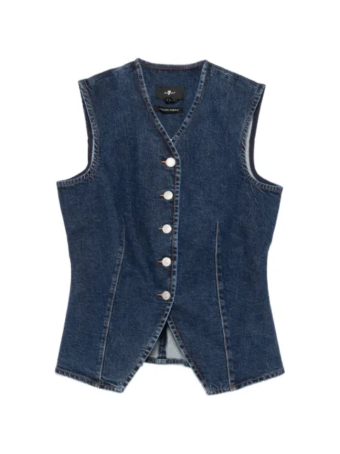 7 For All Mankind chaleco de mezclilla con botones