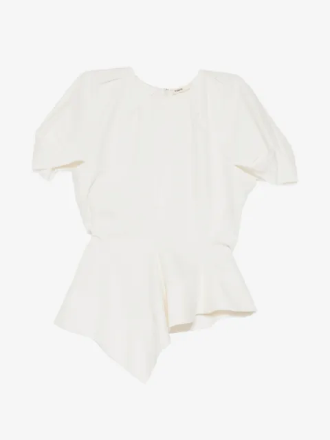KHAITE asymmetric peplum blouse
