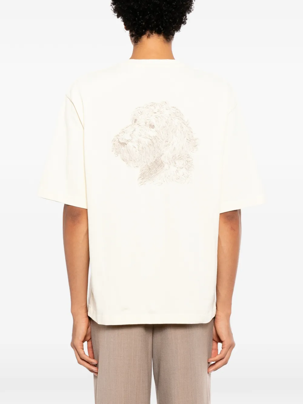 Jacquemus Katoenen T-shirt met hondenprint Beige