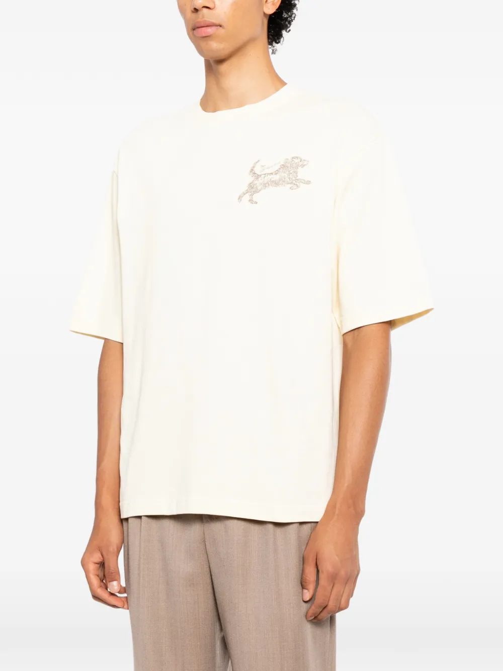 Jacquemus Katoenen T-shirt met hondenprint Beige