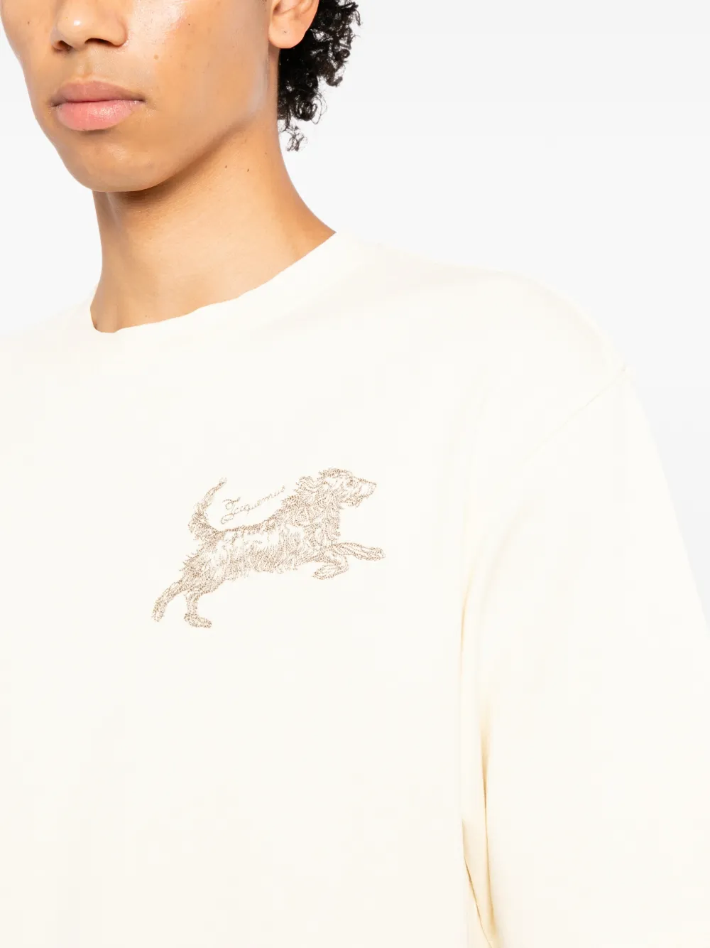 Jacquemus Katoenen T-shirt met hondenprint Beige