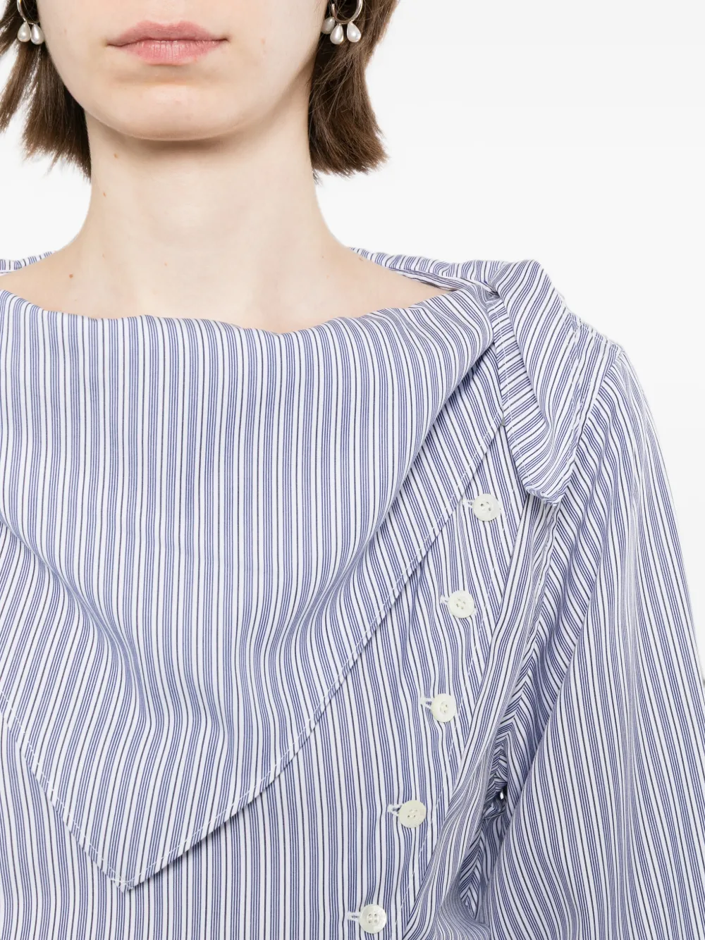 FETICO ストライプ スカーフカラー ブラウス | ブルー | FARFETCH JP