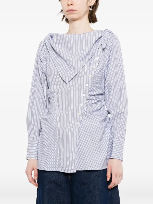 FETICO ストライプ スカーフカラー ブラウス | ブルー | FARFETCH JP