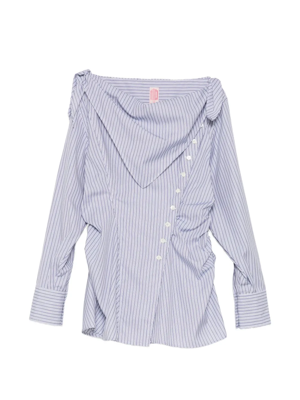 FETICO striped scarf-collar blouse - Blu