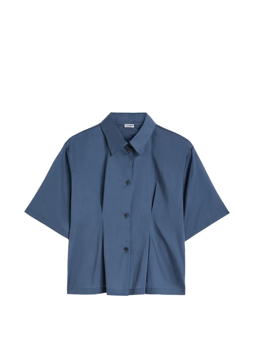 Jil Sander pleated short-sleeve shirt - Blu