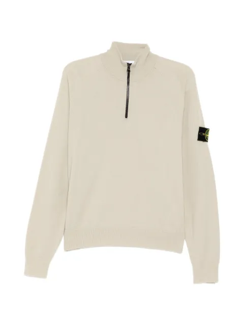 Stone Island Compass-patch half-zip sweater