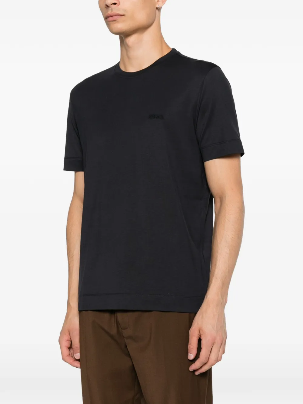 Zegna T-shirt met geborduurd logo Grijs
