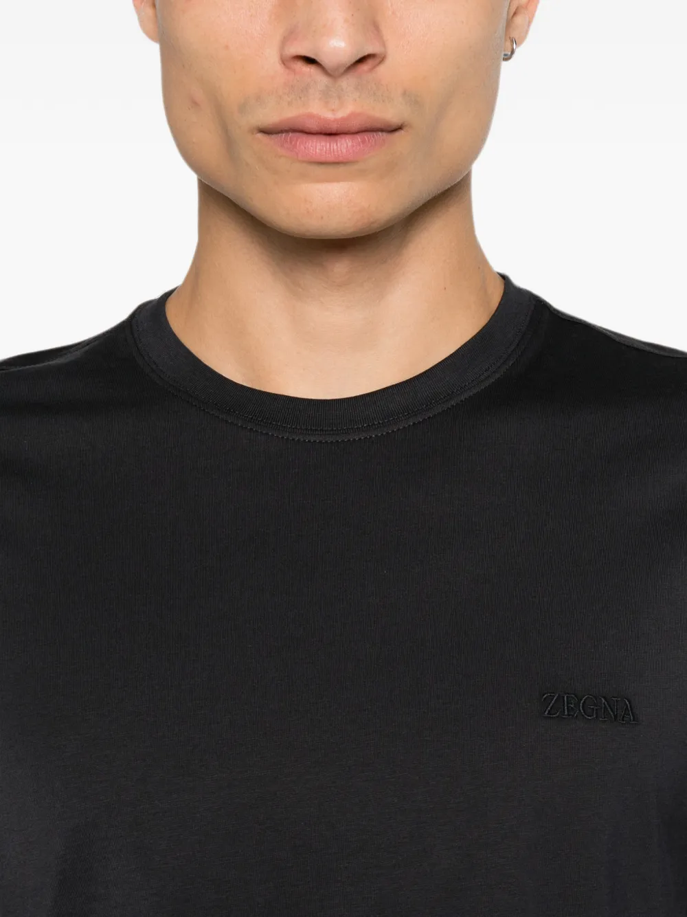 Zegna T-shirt met geborduurd logo Grijs
