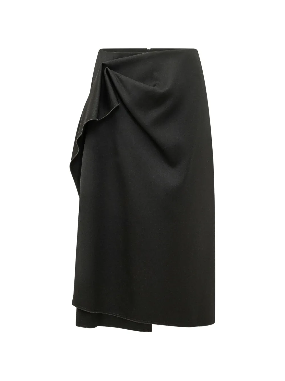 Lanvin draped-effect wool midi skirt - Black