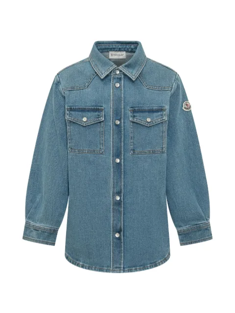 Moncler Enfant logo-patch denim shirt