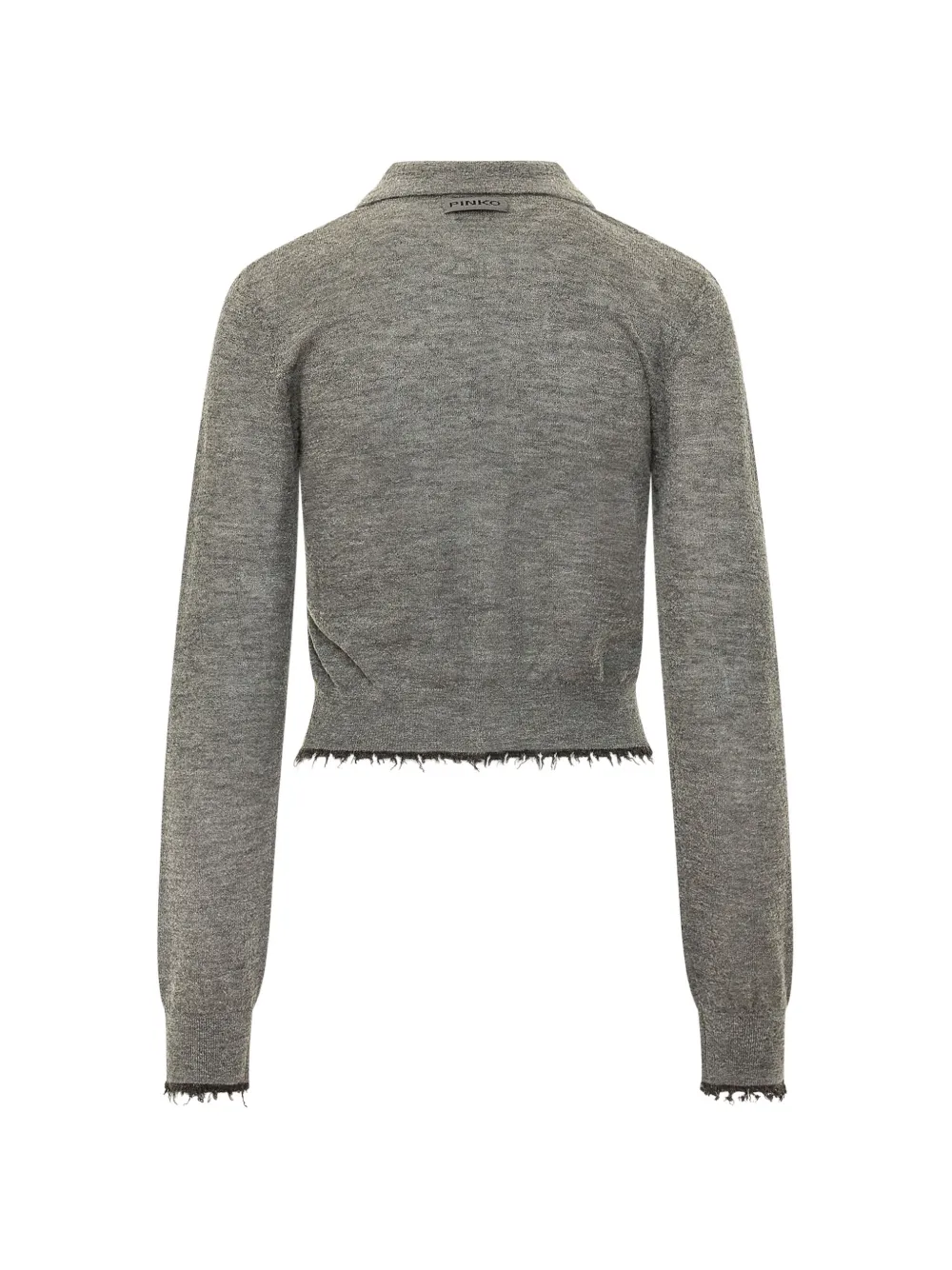 PINKO Madrid vest met gerafelde afwerking en kraag Grijs