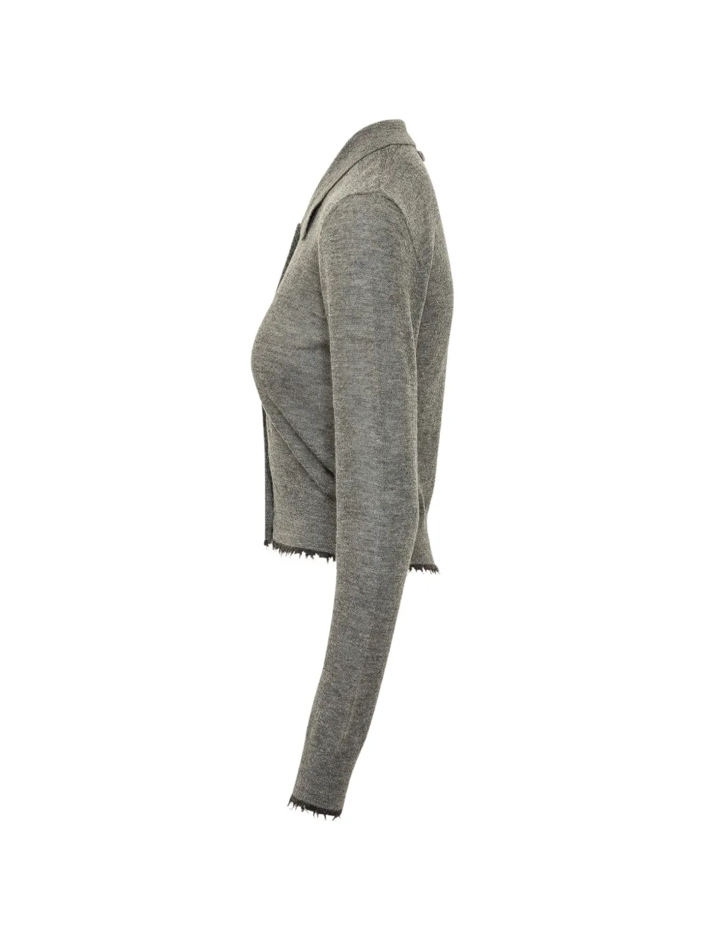 PINKO Madrid vest met gerafelde afwerking en kraag Grijs