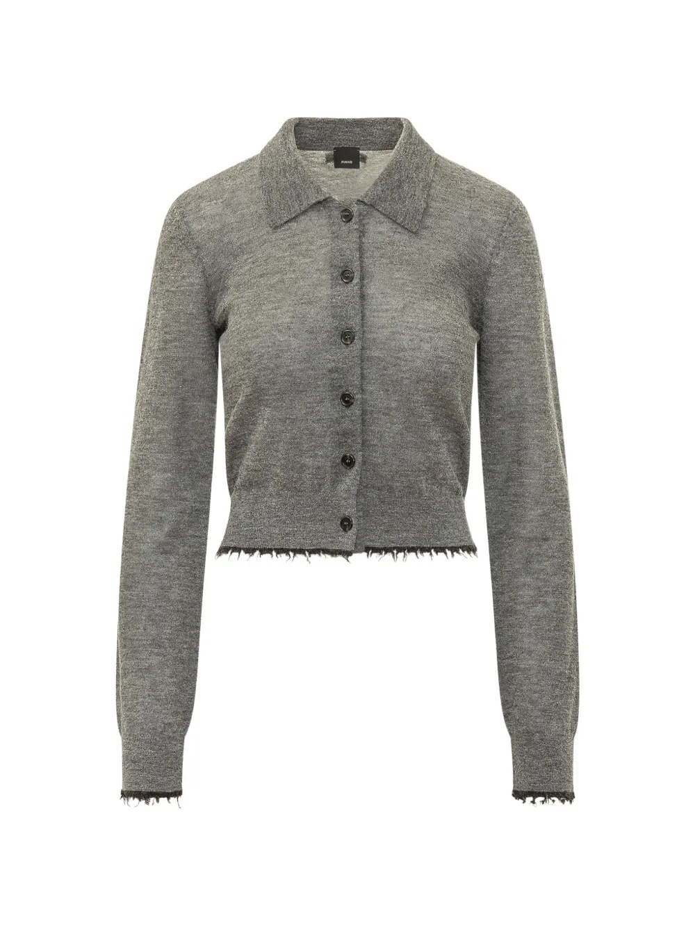 PINKO Madrid raw-edge collared cardigan - Grau