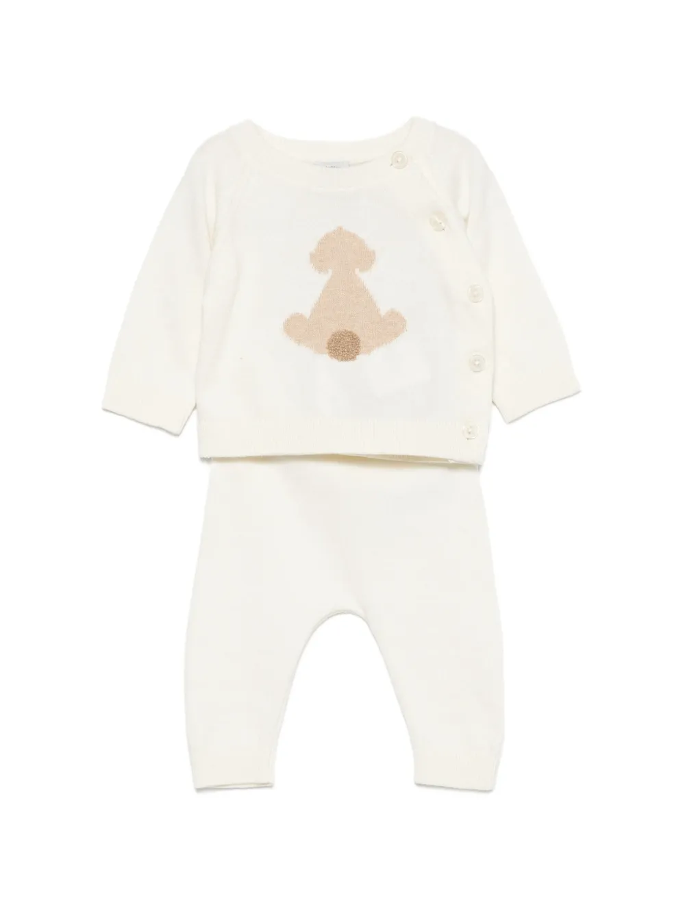 Petit Bateau dog-embellishment trousers set - Weiß